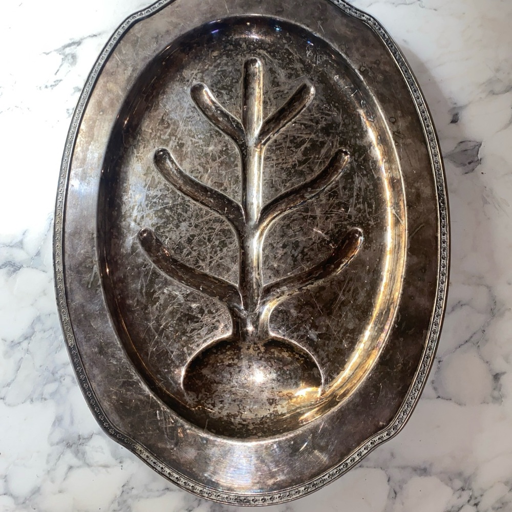 Vintage Silver Tree Design Tray